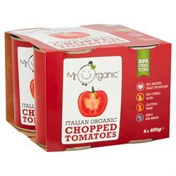 Mr Organic | Organic Chopped Tomatoes (BPA-free) 4 x 400g Pack | 4 x 400gpack For Sale