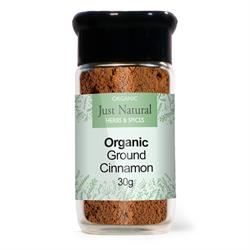 Just Natural Herbs | Organic Ground Ceylon Cinnamon (Glass Jar) 30g | 30g Supply