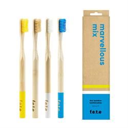 From Earth to Earth | Bamboo Toothbrush Marvelous Mix Multi Pack Soft 4x colours | 83g Online Hot Sale