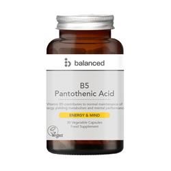 Balanced | B5 Pantothenic Acid 30 Veggie Caps - Reusable Bottle | 30 capsule Supply