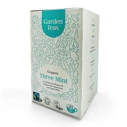 Garden Teas | Organic Fairtrade Three Mint Infusion 20 Plastic Free Envelopes | 20bag For Cheap