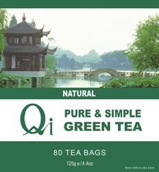 Qi | Green Tea Pure and Simple 80 Tea bags   125g | 125g Fashion