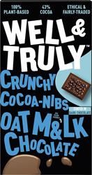 Well and Truly | Oat M&lk Chocolate with Dark Chocolate Covered Cocoa Nibs 90g | 90g Hot on Sale