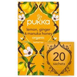 Pukka Herbs | Pukka Lemon Ginger & Manuka Honey Herbal Tea x 20 sachets | 20bag Discount