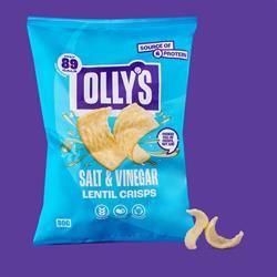 Ollys | Salt & Vinegar Lentil Crisps 80g | 80g Online Sale