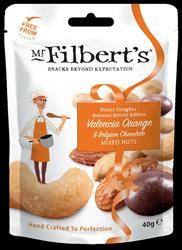 Mr Filberts | Mr Filberts Valencia Orange & Belgian Chocolate Mixed Nuts 40g | 40g Sale