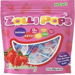 Zolli Pops | Sugar Free Strawberry Lollipop Pouch. 80g | 80g For Sale