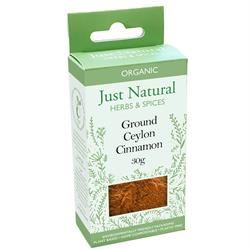 Just Natural Herbs | Organic Ground Cinnamon (Box) 30g | 30g For Discount