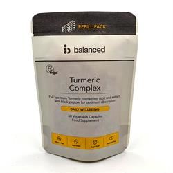 Balanced | Turmeric Complex 60 Veggie Caps - Refill Pouch | 60 capsule Hot on Sale