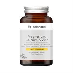 Balanced | Magnesium Calcium & Zinc 60 Veggie Caps - Reusable Bottle | 60 capsule For Cheap