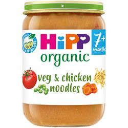 Hipp | Organic Vegetables with Noodles & Chicken 190g | 190g For Sale