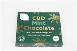 Themptation | Organic Mint Dark Chocolate Bar 20mg CBD Oil 40g | 40g Discount