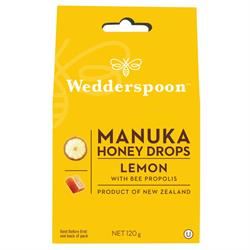 Wedderspoon | Manuka Honey Drops Lemon & Bee Propolis 120g | 120g For Sale