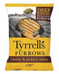 Tyrrells | Furrows Mature Cheddar & Onion Crisps 150g | 150g For Sale