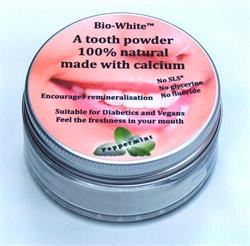 Bio-White | Organic Tooth Powder Peppermint in a glass jar- (plastic free). | 35g Hot on Sale