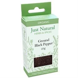 Just Natural Herbs | Organic Ground Black Pepper (Box) 25g | 25g Hot on Sale