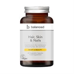 Balanced | Hair Skin & Nails 60 Veggie Caps - Reusable Bottle | 60 capsule Supply