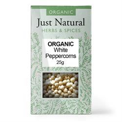 Just Natural Herbs | Organic White Peppercorns (Box) 25g | 25g Online now